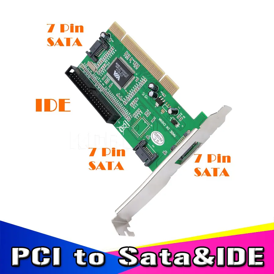 

3 ports SATA + IDE Serial HDD ATA PCI Card Converter Adapter for PC Tablet Computer 1.5Gb/s Data Rate