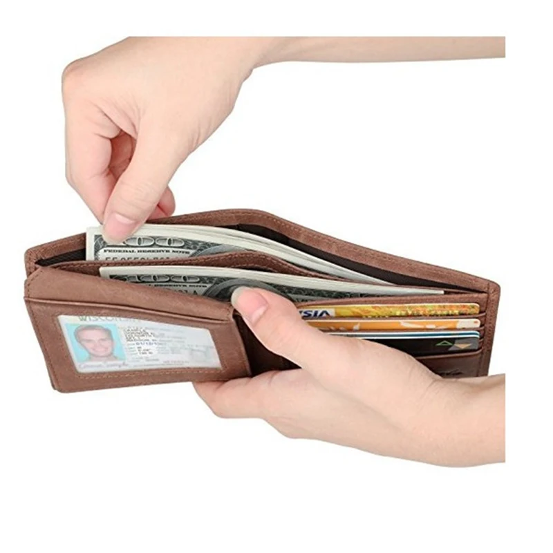 Vintage Leather Men Wallet for Credit Cards Business Card Holder For Men Wallet Male Purse billetera hombr