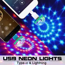 USB Красочный светодиодный сценический свет мобильный телефон, микрофон Flash-explosion неоновые огни переносной мини светодиодный RGB музыкальные светильники для диско