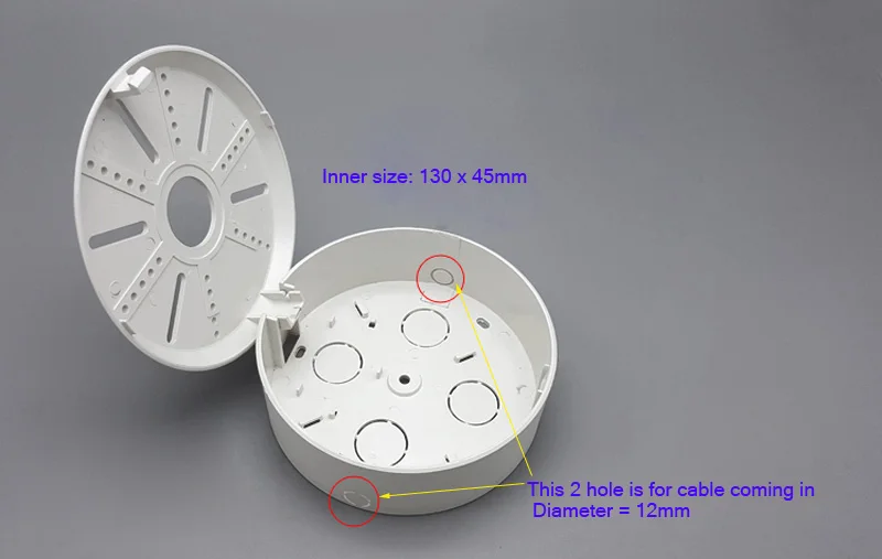 Полусфера камеры наблюдения кронштейн D = 130 мм потолочное крепление встроенный купольный кронштейн камеры белый