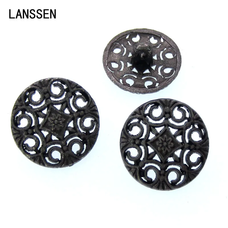 Buy 20pcs 3/4" Antique Metal Shanked Buttons Engraved