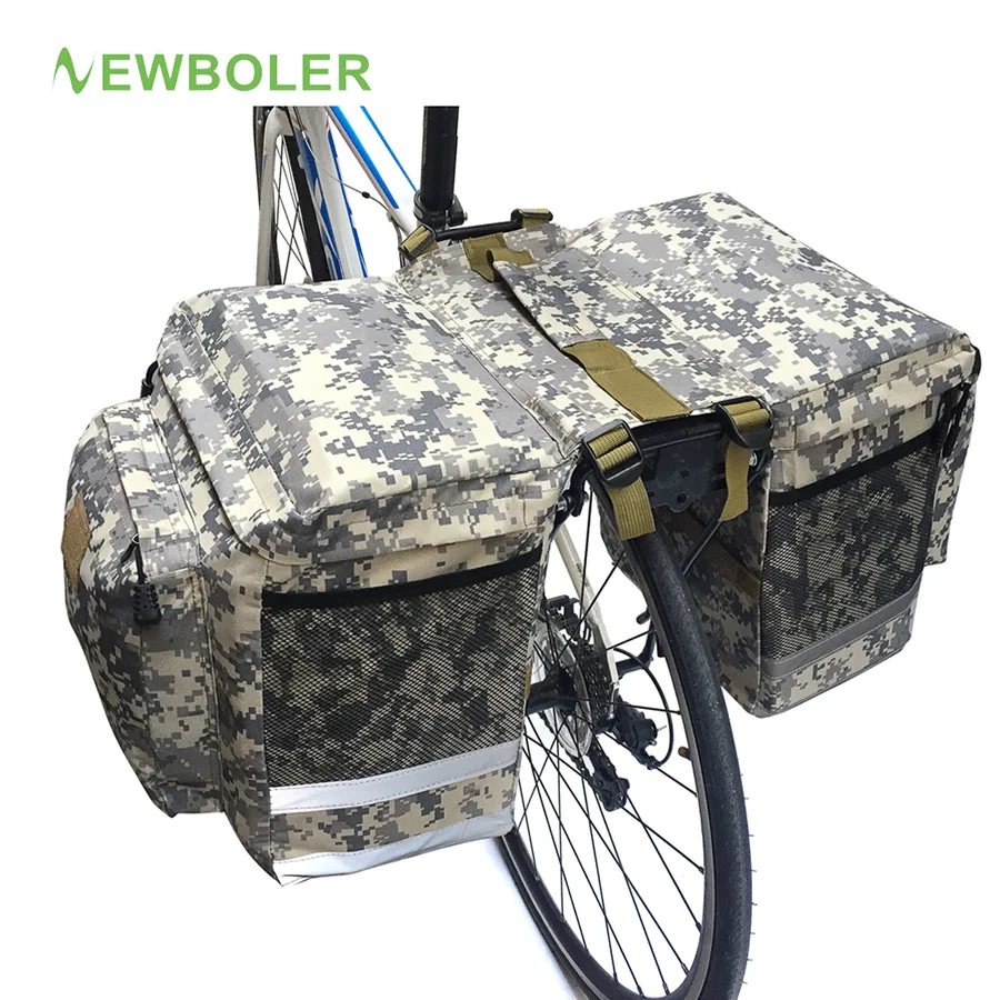 

NEWBOLER Cycling Bike Bicycle 43L Rear Bag Camouflage Tail Seat Trunk Pack MTB Rode Bike Travel Storage Box and Waterproof Cover