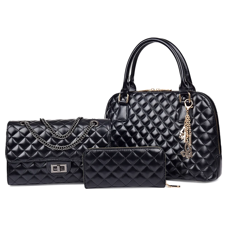 new lattice shell font b handbags b font 3pcs font b set b font simple bag