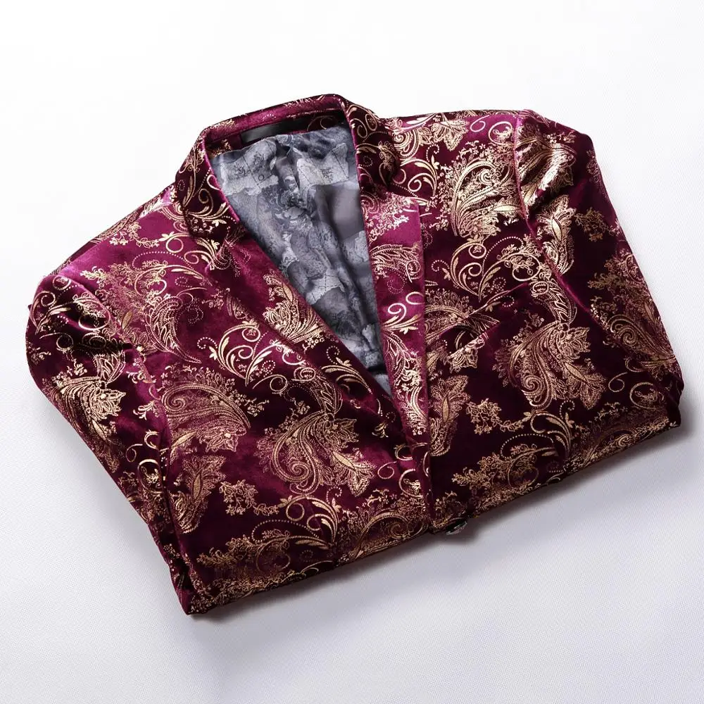 2019 New Men'S Printed Suit Jacket High-End Fashion Personality Party Purple Red Gentleman Formal Suit 2019 New Men'S Printed Suit Jacket High-End Fashion Personality Party Purple Red Gentleman Formal Suit