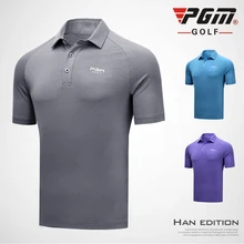 PGM Genuine Golf Suit Men's Short Sleeved T-shirt Summer Breathable Dry Sport Sportswear Size M-XXL
