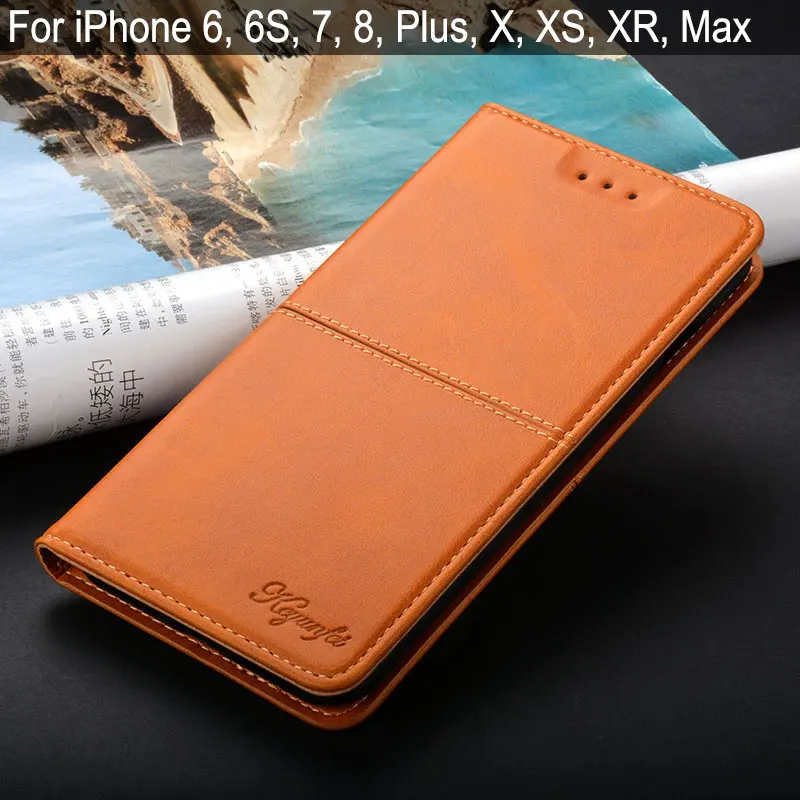 

case for iphone 6 6s 7 8 plus x xs max xr luxury Vintage Leather Flip cover with Stand for iphone 6 7 8 xs max xr x case funda