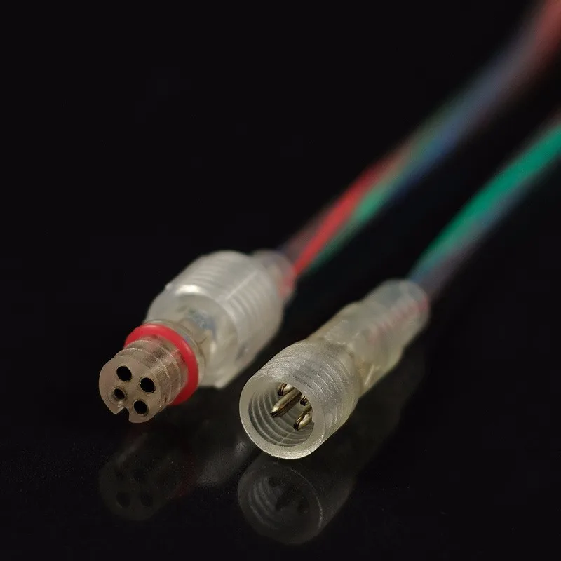 4 прозрачный сердечник водонепроницаемый стык кабельное соединение мужской и женский клеммное соединение шнур светодиодный светильник электронный провод 30 см