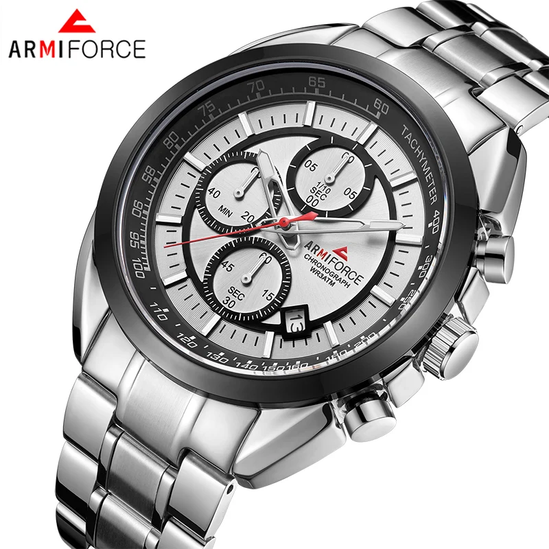 

ARMIFORCE Fashion Sport Men Watches Top Brand Fashion Chronograph Quartz Watch Men Leather Date Male Clock Relogio Masculino