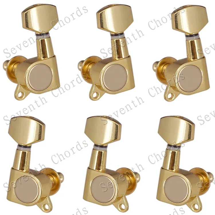 Набор 6 шт. Sealed-gear Guitar Tuning Pegs ключи тюнеры машинные головки для гитары-хромовый и черный и золотистый выбор