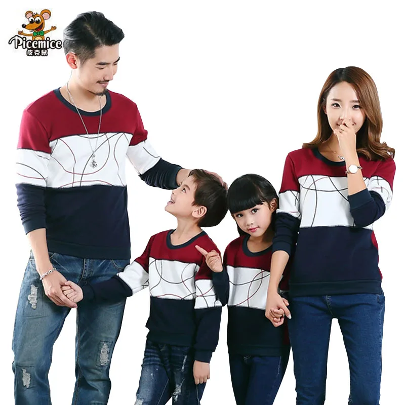 Plus Size Fam&iacute;lia Filho Pai M&atilde;e Filha Combinando Roupas Novo 2019 Outono Casuais Da Menina do Menino Roupas de Algod&atilde;o Conjunto de Roupas Da Fam&iacute;lia