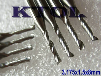 

3.175*1.5*8MM 1 Flute End Mill Carbide Engraving Cutters CNC Router Bits for Acrylic Spiral Tungsten Milling Cutting Tools Set