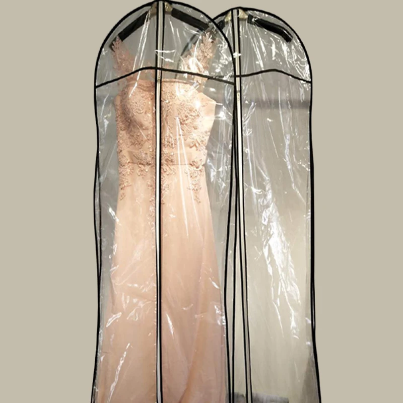 Два размера,, прозрачный чехол для свадебного платья, больше, водонепроницаемый, ПВХ, однотонный, вечерняя одежда, сумки для одежды, M0803, логотип