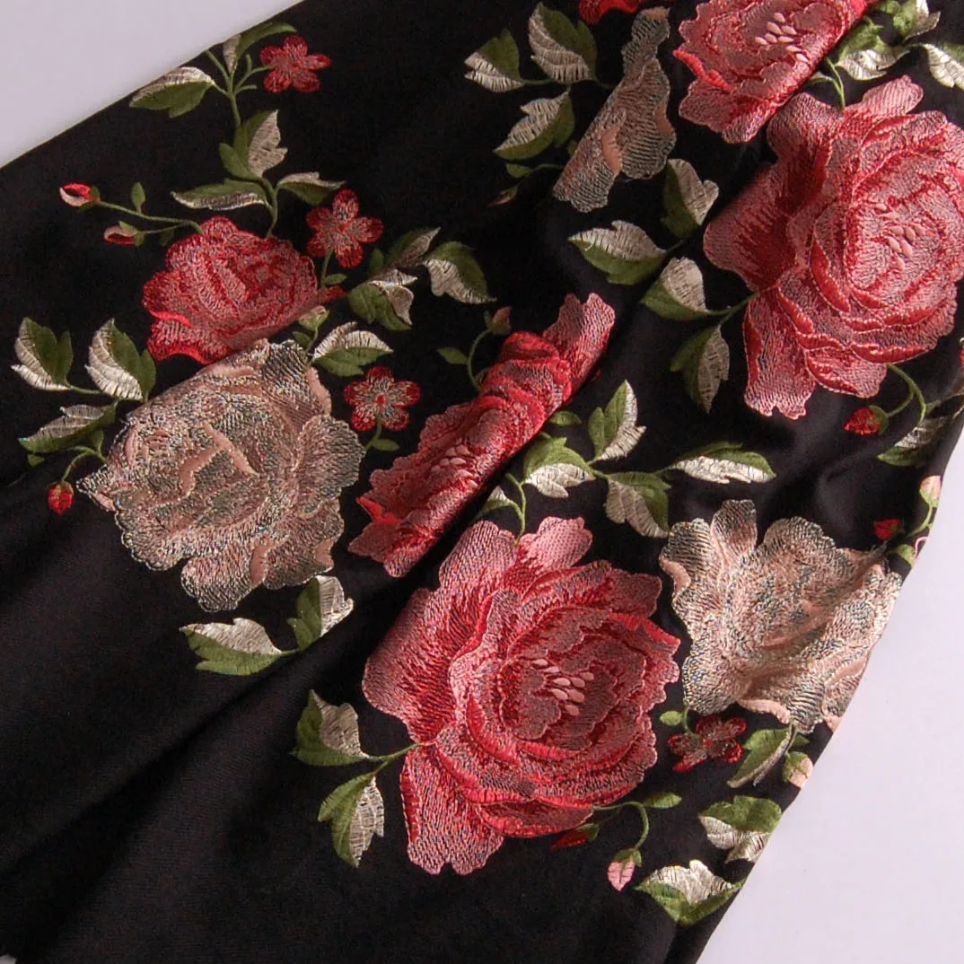 

5 color Free Shipping high quality exquisite handmade embroidery royal peony flower national trend wool cashmere scarf cape