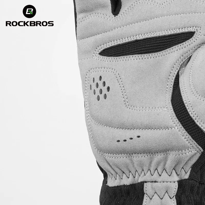 Ветрозащитные велосипедные перчатки ROCKBROS теплые Нескользящие митенки для