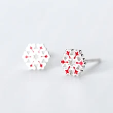 MloveAcc снежинка подарок серьги-гвоздики для Для женщин девочек 925 пробы серебро Brincos Ювелирные Изделия