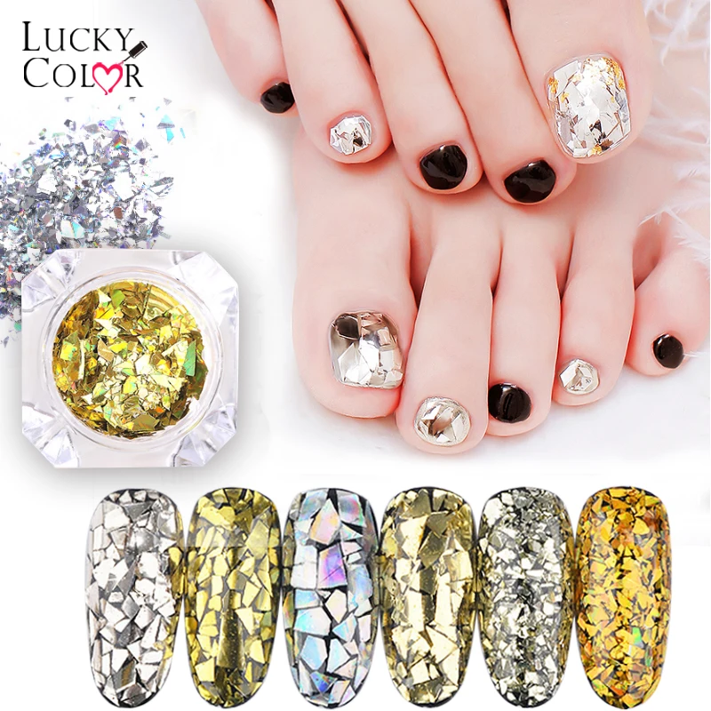 

3 Set Nail Glitter Sequins Set Glass Paper Holograplic Irregular Paillette Nail Art Tips Flakes Nail Art 3D Colorful Decoration
