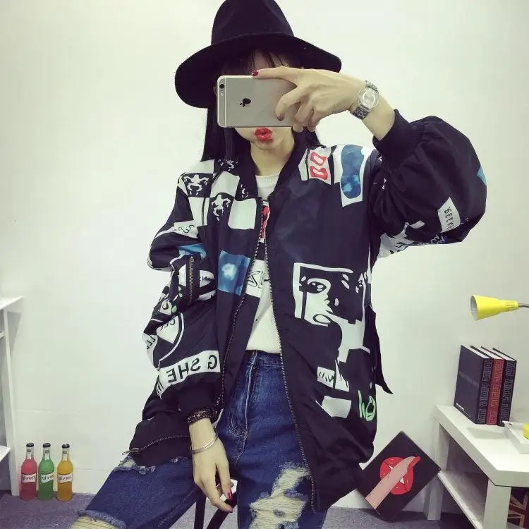 Kpop BIGBANG Южная Корея ulzzang g-дракон с головой ветра BF Harajuku граффити буквы бейсбол пальто и любителей GD студентов