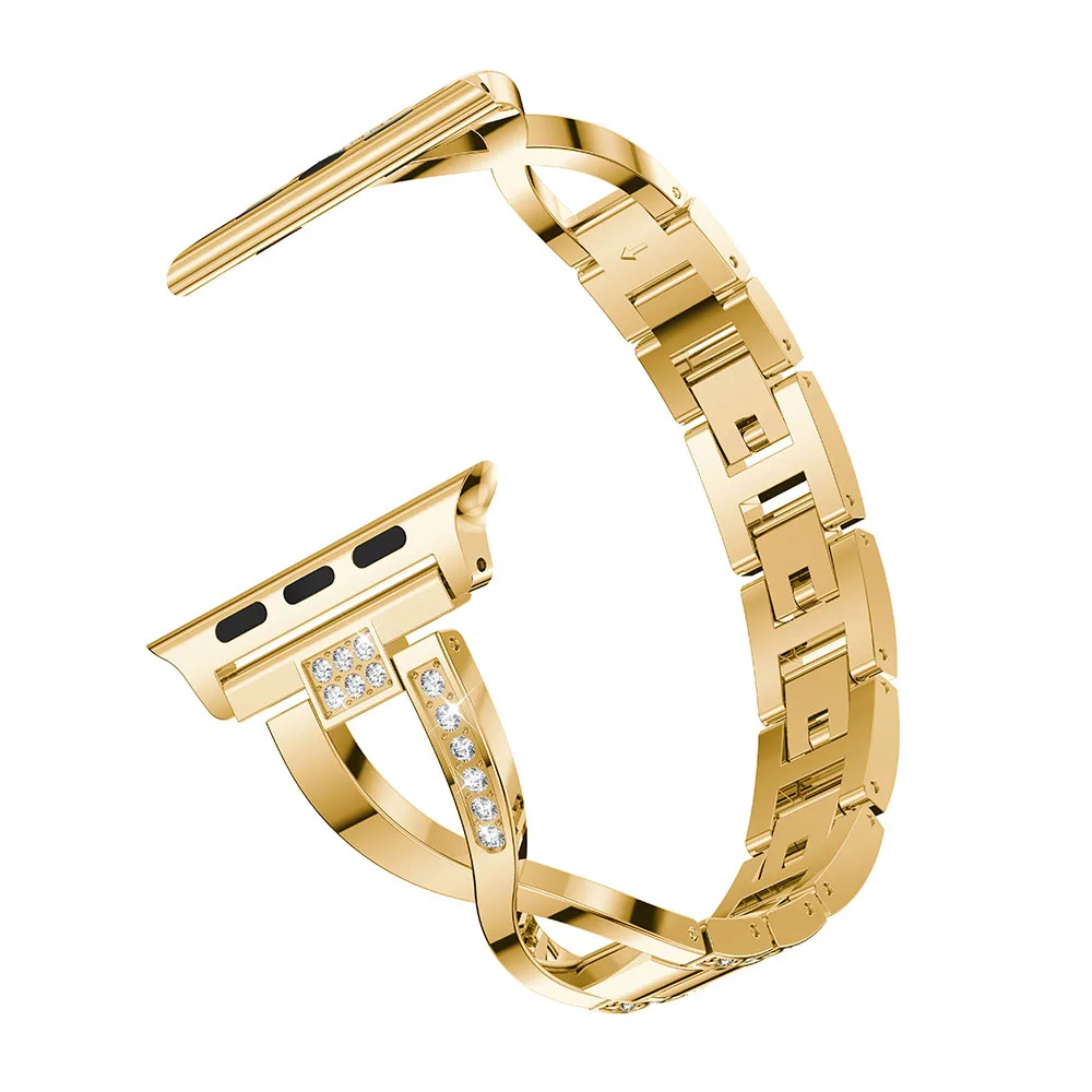 Браслет pulseira из нержавеющей стали для Apple watch 38, 40, 44, 42 мм для iWatch, браслет, ремешок для часов cinturino для Apple watch 5, 4, 3, 2 - Цвет ремешка: Gold