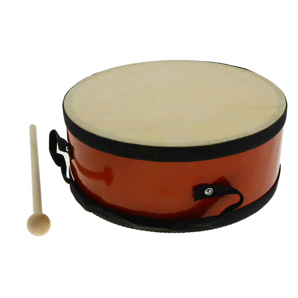 Tooyful Exquisite Wood Indian Hand Drum Double Side with Mallet Beater for Children Musical Toy Gift