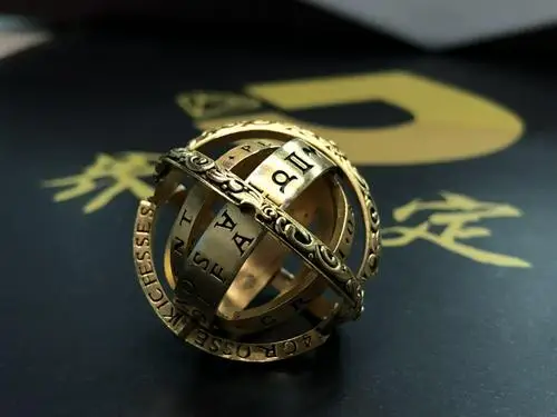 

Retro Copper Astronomical Ring 16th Century Germany That Unfolds Into Astronomical Sphere Ring Faded Effect
