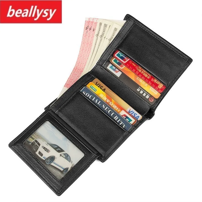 

New Genuine Leather Wallet Men Small Coin Purse Male Cuzdan Walet Portomonee Mini Slim Perse PORTFOLIO Vallet and Card Holder