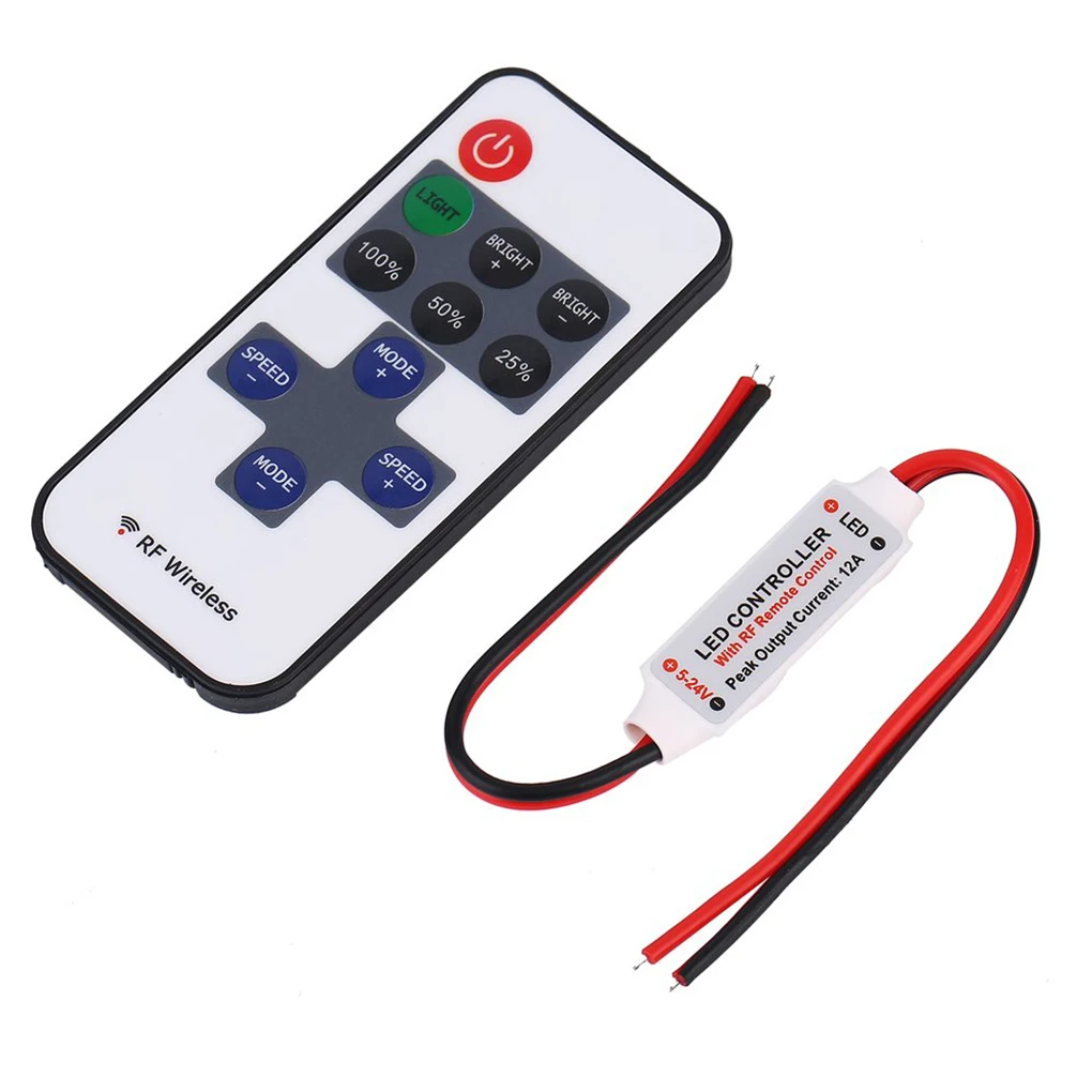 

New 12V RF Wireless Led Remote Switch Controller Dimmer for Mini LED Signle Color Strip Light SMD5050 3528 5730 5630 3014