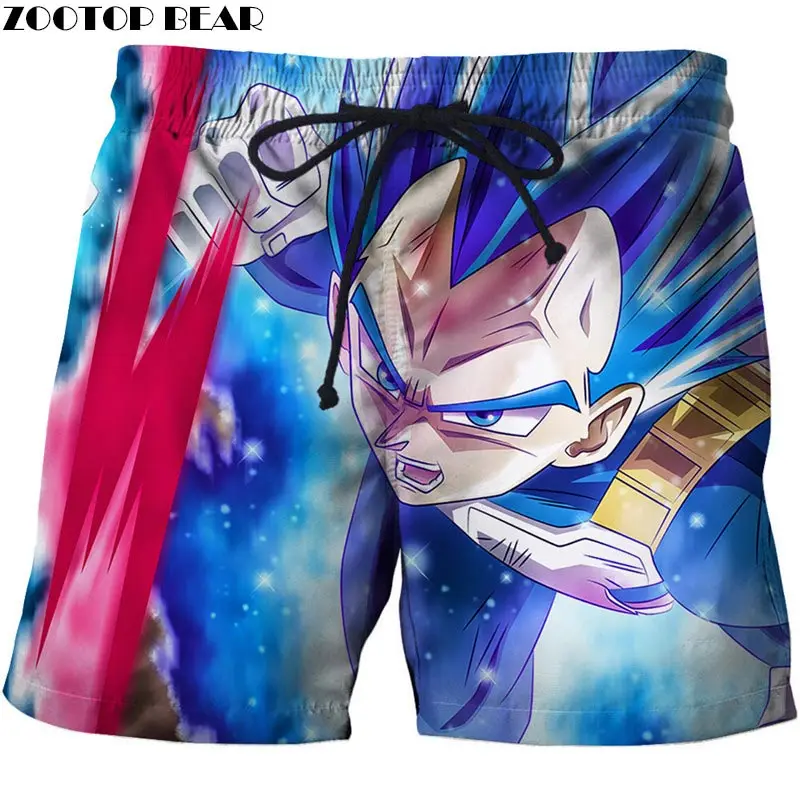 Высокое качество Лидер продаж Для мужчин шорты 3D принт Повседневное дышащие пляжные шорты из аниме Goku DragonBall быстросохнущая летние пляжные