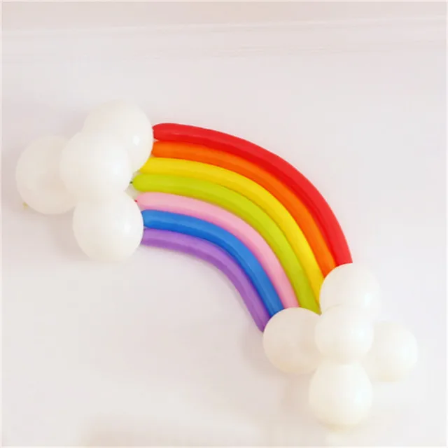 NEW Color 17pcs 260 Magic Rainbow Balloons Long Balloon Modelling Latex Balloons Wedding Birthday Party Decor Kids Supplies DIY - Цвет: Белый