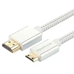 Высокая скорость позолоченный нейлоновый Плетеный HDMI к MINI HDMI штекер Male-Male кабель 1080 P 3D 4 К 60 Гц для камеры-видеорегистратора