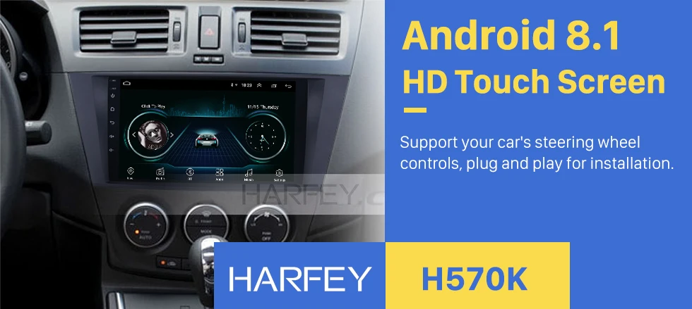 Sale Harfey 1024*600 9 inch Car Multimedia Player Android 8.1 GPS Navigation System for 2009 2010 2011 2012 Mazda 5 with Digital TV 0