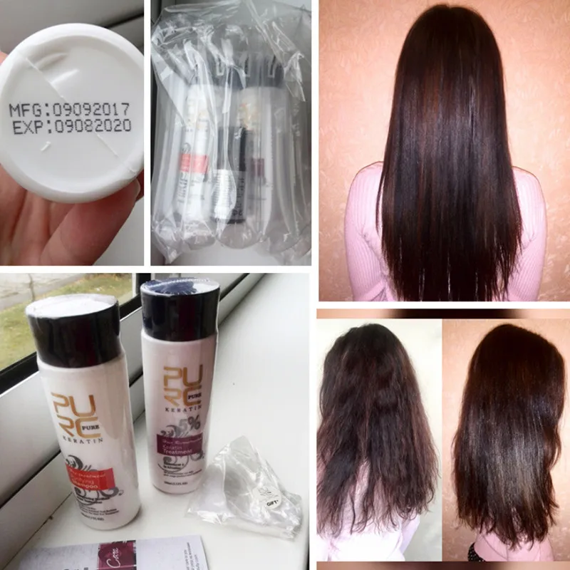 Очищающие выпрямляющие волосы, восстанавливающие и выпрямляющие поврежденные волосы, бразильское Кератиновое лечение+ очищающий шампунь