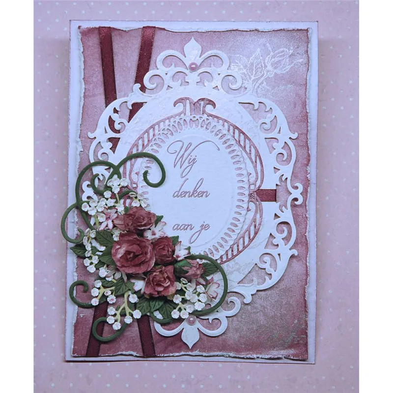 

GJCrafts Frame Dies Metal Cutting Dies New 2019 Scrapbooking for Card Making DIY Embossing Oval Pattern Photo Frame Craft Die
