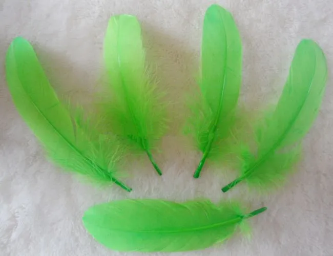 green 100pc/lot 4 6" 10 15cm goose feathers Dyed color geese feathers