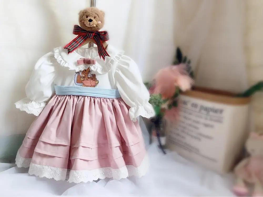 

Roimyal Wholesale Turkish elegant bunny three-point sleeve princess dress fluffy Lolita sweet party dress free shipping