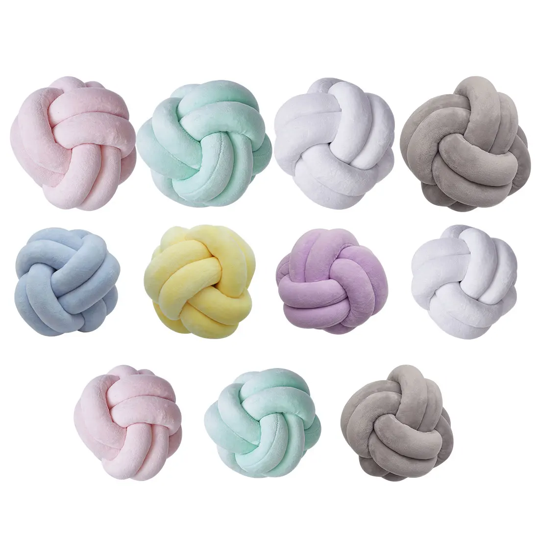 

Decorative Pillows Warm Nordic Style Pillow Cushion Velvet Ball Knot Pillow Solid Color Baby Calm Sleep Dolls Stuffed Kid Adult