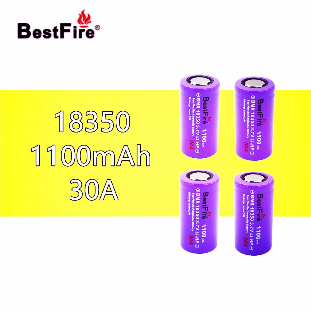 4 шт. литий-ионные аккумуляторы 18350 1100 мАч 30 А 3 7 в | Электроника