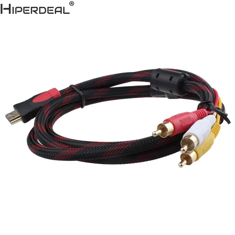 HIPERDEAL HDMI высокое качество до 3 RCA 1,5 м кабель Мужской адаптер конвертер кабель для HDTV Oct30 HW