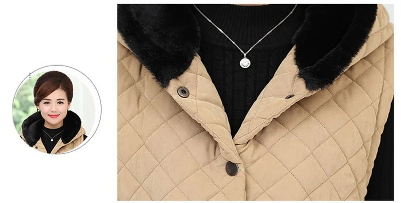 YAGENZ жилет среднего возраста плюс размер женский хлопковый жилет пальто с капюшоном зимняя куртка Женский жилет Теплые Топы модное женское пальто 288