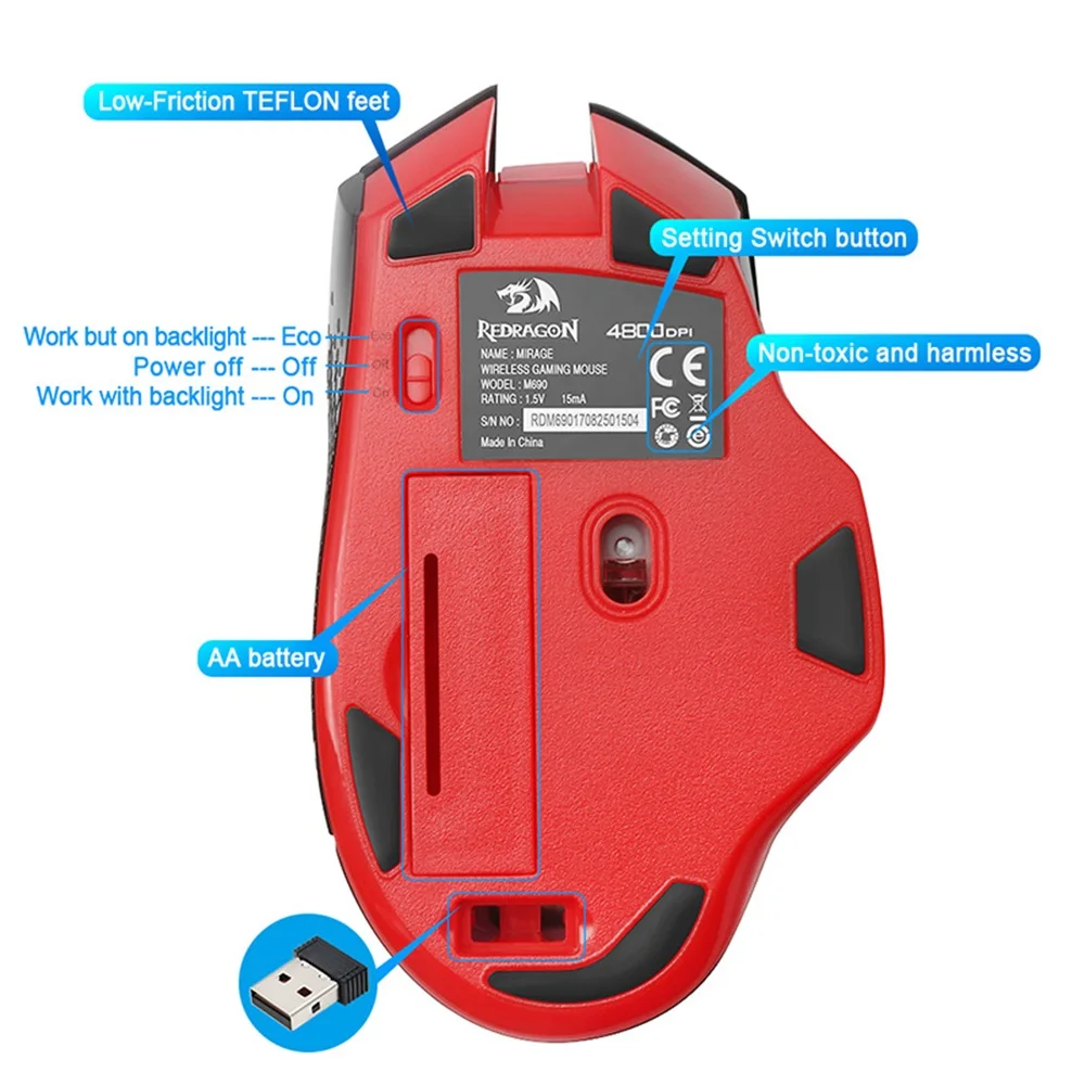 FELYBY M690 оптическая беспроводная мышь 2 4G с usb приемником и портативными игровыми
