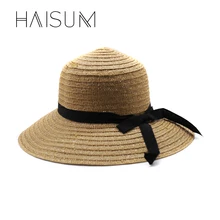 Haisum Горячее предложение модные летние Повседневное дамы с широкими полями, Пляжная Защита от Солнца шляпа элегантный соломы Floppy богема Кепки для Для женщин знакомства hn48