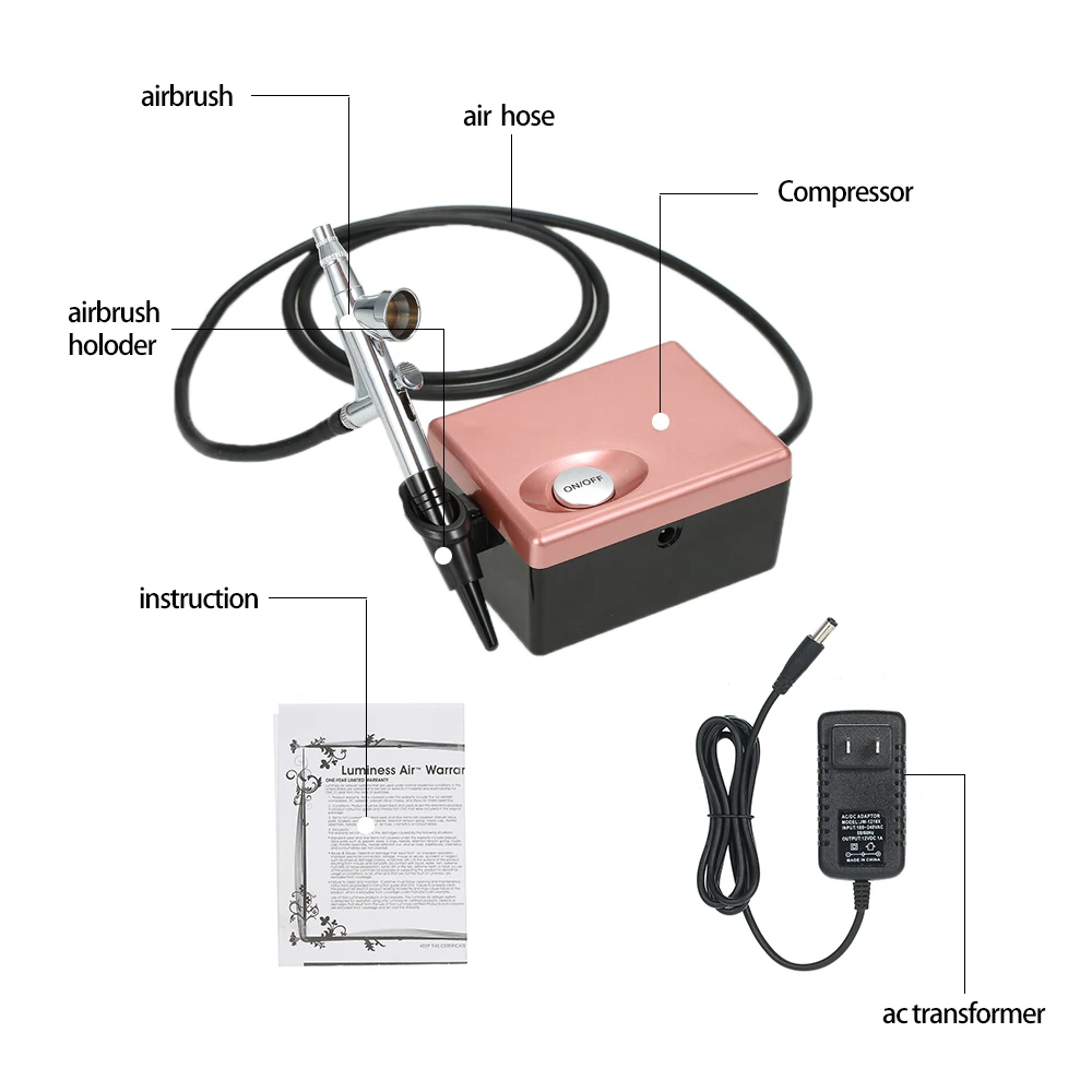 Luminess Air базовая система аэрографа Искусство Красота живопись для лица тела блеск макияж косметический стартовый набор с мини компрессор воздуха