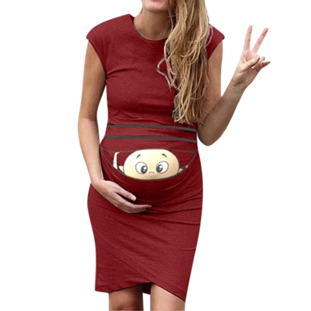 Платья для беременных для фотосессии с принтом для беременных реквизит для беременных облегающие Повседневные платья 5,374