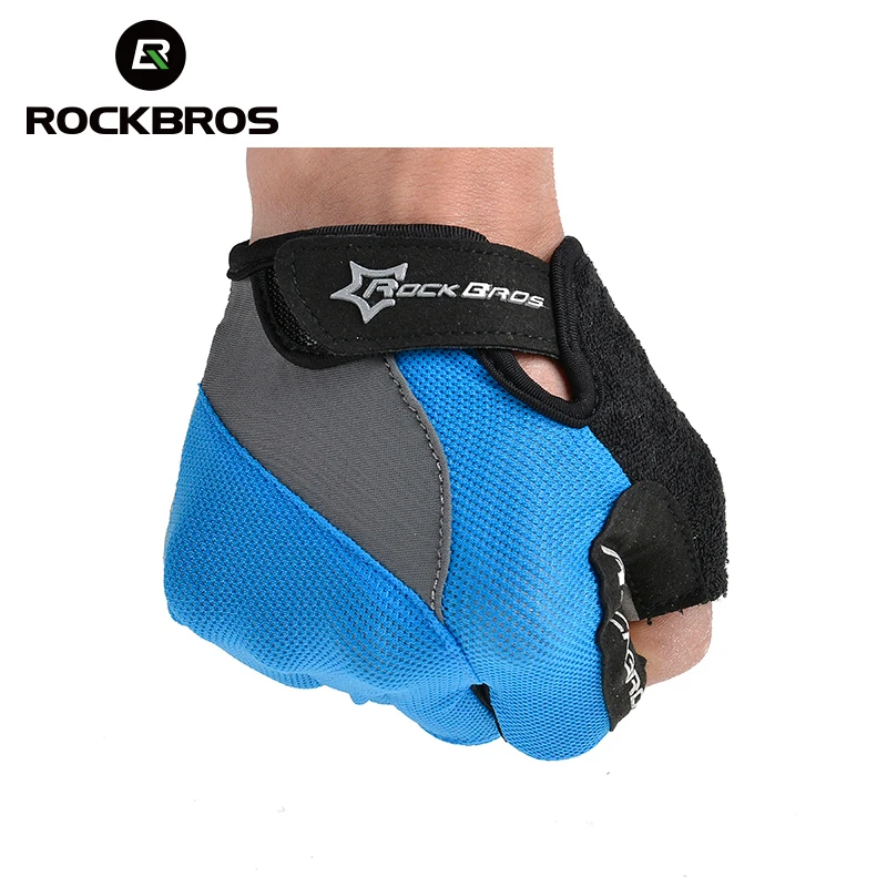 ROCKBROS Cycling Bike Gloves Sweat Design Half Finger Gloves Men Women Bicycle Riding Outdoor Sports Gel Pad