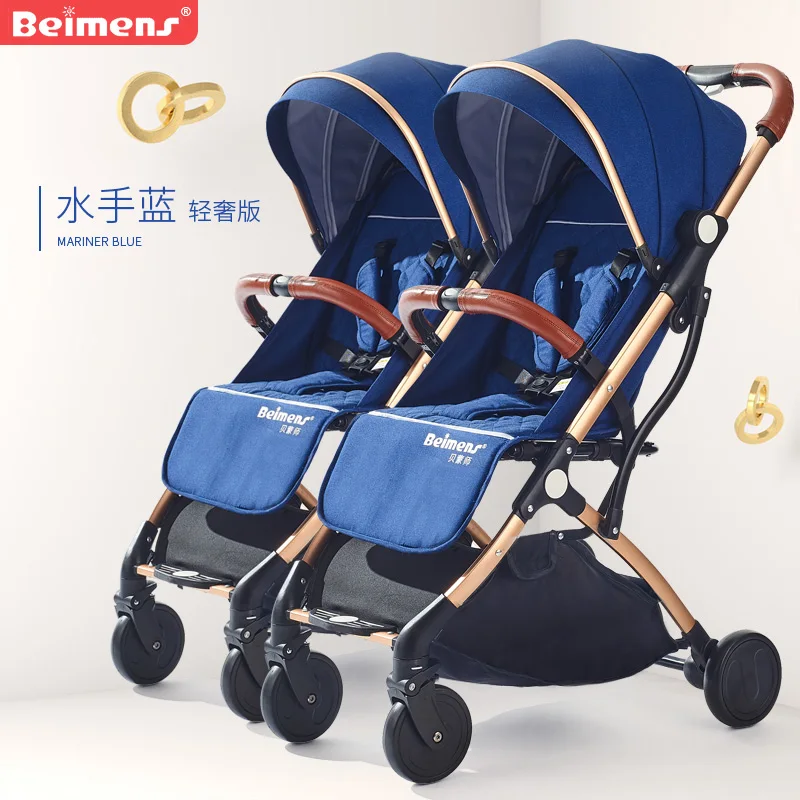 Детская коляска для близнецов, ультра-светильник, складной зонт, коляска для путешествий, Двойные коляски, бренд может быть на самолете, автомобиль - Цвет: O