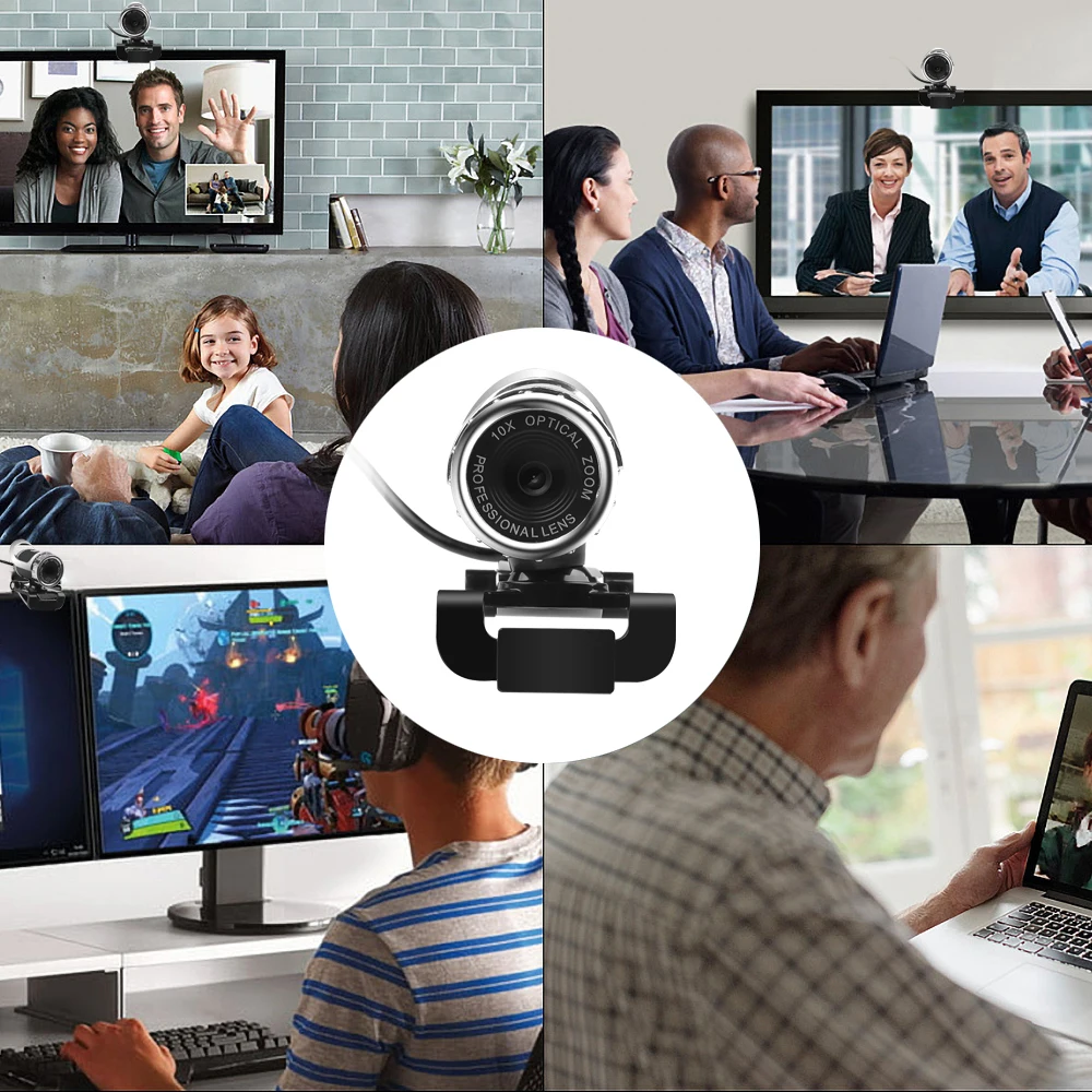 Kebidu USB HD веб-камера с микрофоном высокой четкости веб-камера 360 градусов клип на компьютер Skype Youtube ПК ноутбук камера для ноутбука