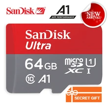 SanDisk Memory Card Ultra microSDXC UHS-I U1Trans Flash Card 64GB 100MB/s Class10 C10 TF Card HD For Smartphone&Camera SDSQUNC