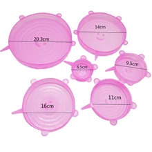 6 шт./1 набор, Экологичная силиконовая крышка для еды, всасывающая крышка-миска, сковорода, крышки, кухонные инструменты для приготовления пищи, миска для хранения с крышкой