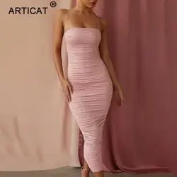 Articat хлопок без бретелек женское вечернее платье 2019 двухслойные длинное платье в обтяжку Femme элегантные эластичные платья для вечеринок
