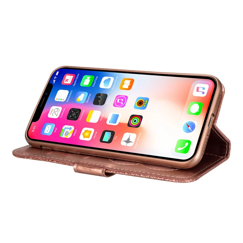 Роскошный чехол-кошелек с блестками, кожаный чехол для iPhone 6 s 6 S 7 7 S iPhone 8 Plus X 10 XR XS Max 6 Plus 6splus 7plus 8plus