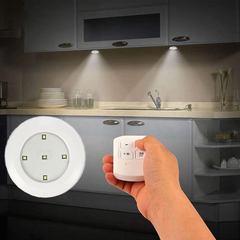 

3Pcs/Set Remote Control LED Cabinet Light Under Closet Lamp Bright White Night Lighting For Kitchen Bedroom Cabinet Stairs